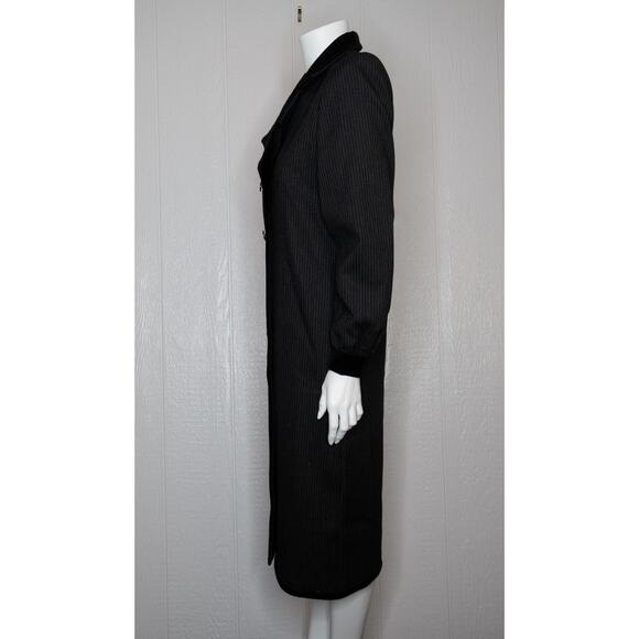 GIVENCHY NOUVELLE BOUTIQUE Vintage '80s Wool Double Breast Pinstripe Overcoat 36 - Picture 6 of 13